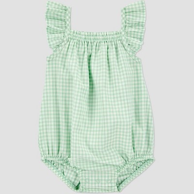 Carter's Just One You® Baby Girls' Gingham Romper - Green