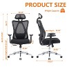 Ergonomic Office Chair with 2D Armrest Adjustable Lumbar Support & Headrest, 135°Tilt Function-The Pop Home - 3 of 4