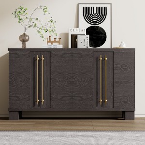 NicBex Buffet Cabinet with Storage and Adjustable Shelves,Modern Sideboard Cabinet with Gold Handles,Storage Cabinet for Living Room,Kitchen,Taupe - 1 of 4