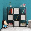 3-Tier 9-Cube Storage Shelf - Sturdy ABS plastic & steel frame, rustproof for multiple rooms in black. - 3 of 4