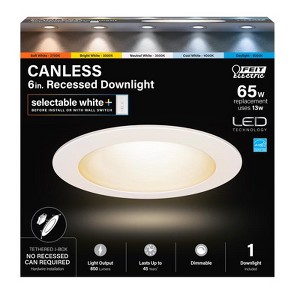 Feit Electric White 6 in. W LED Canless Recessed Downlight 13 W - 1 of 4