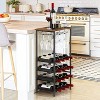 SUGIFT Freestanding Wine Rack Rustic Wine Holder Stand with Storage for Kitchen, Dining Room, Bar, and More - 3 of 4