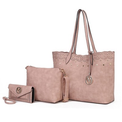 MKF Collection Mariahna 3-Piece Set – Shopper Tote, Crossbody Bag, and Wristlet Wallet Purse by Mia K