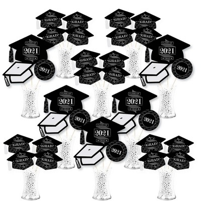 Big Dot of Happiness Graduation Cheers - 2021 Graduation Party Centerpiece Sticks - Showstopper Table Toppers - 35 Pieces