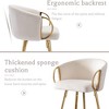QingMoon Bar Stools Set of 2, 26" Velvet Upholstered Counter Height Chairs with Gold Legs and Chrome Footrest for Kitchen Island, Dining Room - 3 of 4