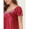 cheibear Womens Satin Sleepwear Pajama Dress Nightshirt Soft Lounge Nightgowns - 4 of 4