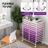 Tangkula 20-Drawer Rolling Storage Cart Art Craft Organizer Cart Mobile Utility Storage Cart with Removable Drawers & Lockable Wheels Purple - 4 of 4