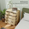 4-Drawer Double Dresser with Fluted Fronts, Gold Pulls & Wood Legs, Natural Wood - 3 of 4