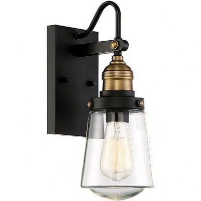 Black Metal Dimmable Outdoor Wall Sconce Lantern
