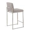 LumiSource Set of 3 Fuji High Back Counter Height Barstools Stainless Steel/Gray - 4 of 4