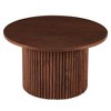 CENGHU Wood Round Dining Table for 4, Modern Farmhouse Kitchen Table, End Table with Wood Strip Base for Kitchen, Living Room, Dining Room - 2 of 4