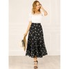 INSPIRE CHIC Women's Floral Elastic Waist Tiered Ruffle Boho Midi Skirts - 4 of 4
