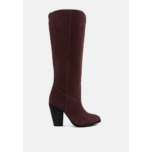 GREAT-STORM Blue Metallic Leather Calf Boots Women - 1 of 4