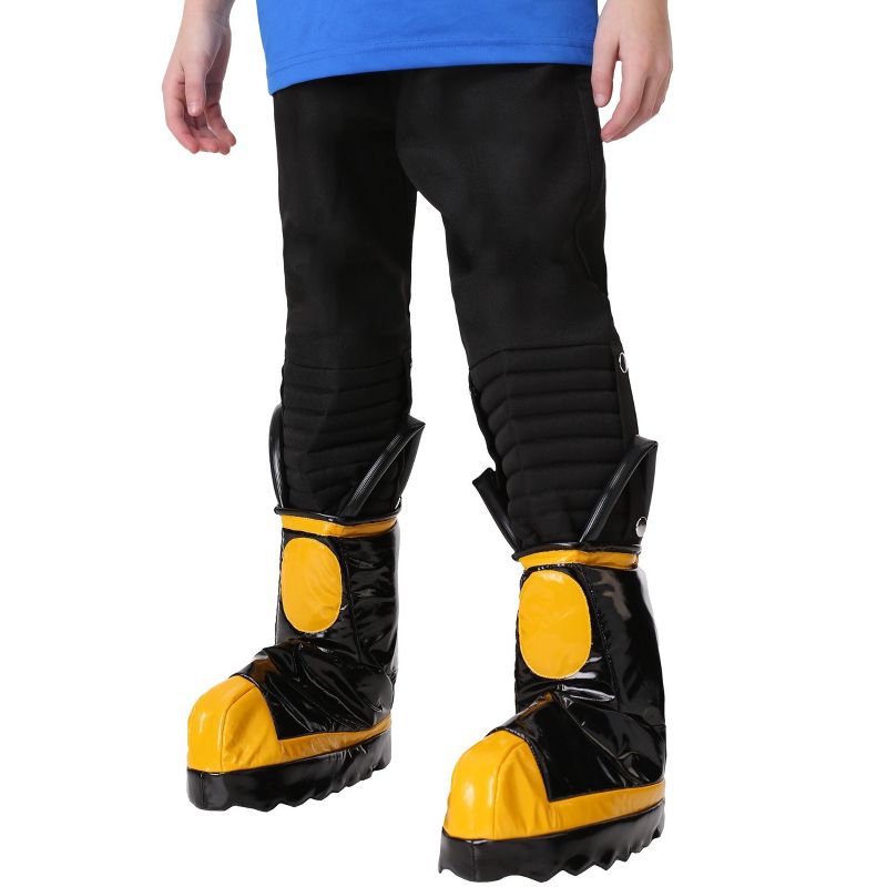 HalloweenCostumes.com One Size Fits Most Boy  Firefighter Boys Boot Covers, Black/Yellow, 1 of 2
