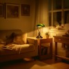 DORESshop 1-Light Table Lamp with Green Glass Shade E26 Bas Modern Accent Light for Desk or Nightstand in Green - 3 of 4