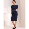 Allegra K Women's Crew Neck Short Sleeve Business Elegant Office Peplum  Sheath Dresses : Target