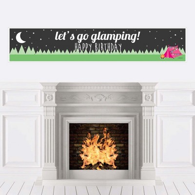 Big Dot of Happiness Let's Go Glamping - Camp Glamp Happy Birthday Decorations Party Banner