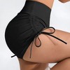 BABYYER Women's High Waisted Yoga Shorts, Stretch Sexy Gym Shorts, with Adjustable Side Ties Running Workout Pant - 3 of 4