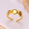Anna-Kaci Bohemian Gold Shell Starfish Adjustable Rings for Women ummer Ocean Punk Jewelry - 2 of 4