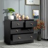 GlasFlength Utility Storage Cabinets Modern Four Drawer Dresser Simple Elegant Design for Bedroom Living Room, Black, 25.98"*12.99"*22.64" - 2 of 4