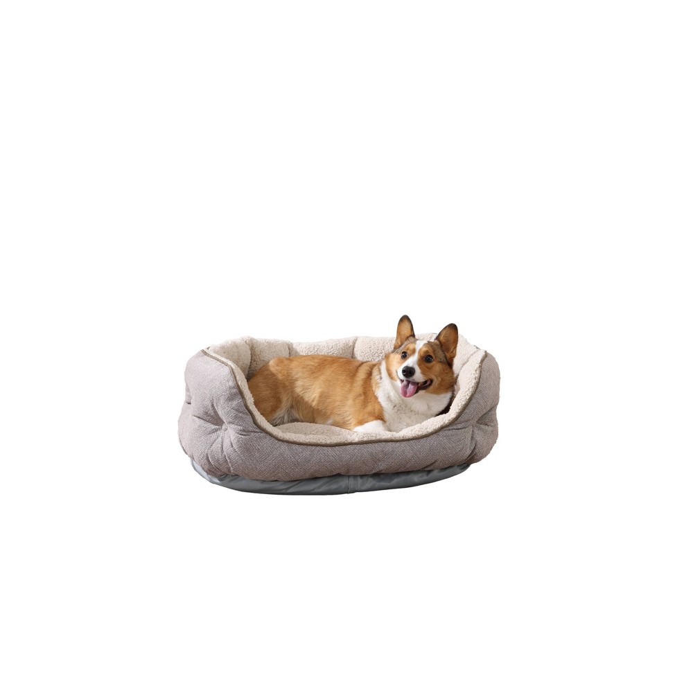 Arlee Home & Pet Cozy Orthopedic Eco-Friendly Durable Dog Bolster Bed - Beige - L