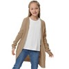 BLUEMING Girls' Oversized Chunky Knit Cardigan Jacket Front Button Thick Sweater with Snug Comfort - 3 of 4