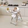 Yinvani White Adjustable Baby High Chair with Safety Belt - 4 of 4