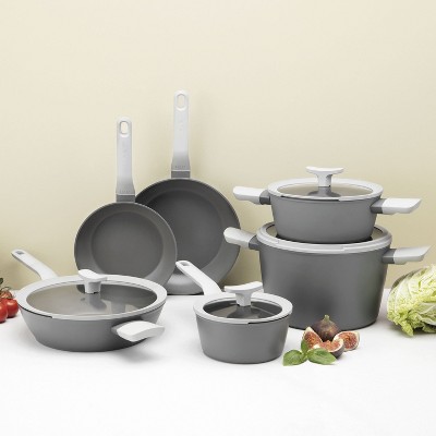 BergHOFF Leo Deluxe 10Pc Non-Stick Cookware Set, Gray