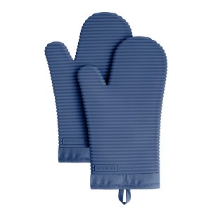 KITCHENAID Ribbed Soft Silicone Oven Mitt 2-Pack Set - 1 of 4