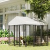 PawHut Outdoor Dog Kennel with Roof, Welded Wire Dog Playpen Enclosure with Escape-proof Lock, UV-Resistant & Waterproof Cover, 6' x 6' x 6', Silver - 2 of 4