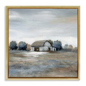 Stupell Industries Countryside Barn Neutral Tones Floating Frame Canvas Art - 1 of 4