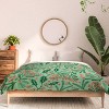 Deny Designs King Carriecantwell Winter Holiday Floral Comforter and Pillow Sham Green - 3 of 4