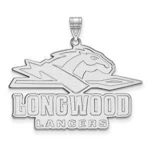 Black Bow Jewelry 14k White Gold Longwood Lancers NCAA Extra Large Pendant - 1 of 3