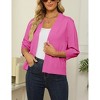 Women's 3/4 Sleeve Cropped Cardigan Sweater Open Front Short Shrugs Cardigans Lightweight Sweaters - 4 of 4