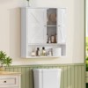 USIKEY Bathroom Wall Cabinet, Bathroom Cabinet with Barn Doors & Adjustable Shelf, Medicine Cabinet for Bathroom - 2 of 4