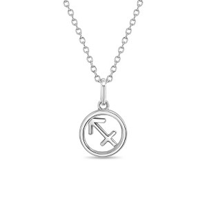 Girls' Zodiac Medal Sterling Silver Necklace - In Season Jewelry - 1 of 3