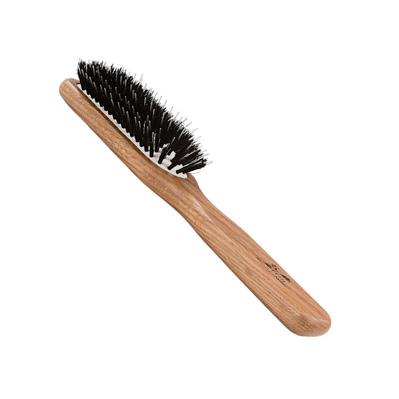 Bass Brushes - Men's Hair Brush with 100% Pure Bass Premium Natural Boar Bristle + Nylon Pin Natural Wood Handle 7 Row Cushion Style Oak Wood, 3 of 6