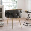 TROPOW Couch Accent Chair Modern Comfy Velvet Upholstered Barrel Chairs Metal Chair Foot Soft Lining Single Vanity Sofa Armchair - 3 of 4