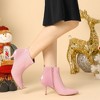 Allegra K Women's Pointed Toe Side Zipper Stiletto Heels Ankle Boots - 3 of 4