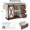 Kumasinova 56" Farmhouse Kitchen Cart with Drop Leaf&Power Outlets, Kitchen Island with Barn Door&Spice Rack,Rolling Kitchen Island on Wheels for Home - 2 of 4