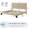 King Size, Platform Bed Frame with Fabric Upholstered and Wooden Slats Support, /No Box Spring Needed - 2 of 4