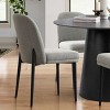 5-piece Dining Set for 4, 42'' Solid Wood Black DIning Table Set with 4 Linen Fabric Dining Chairs, Dining Room Furniture - Maison Boucle - 3 of 4
