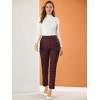 INSPIRE CHIC Women's Vintage Tartan Plaid Elastic Waist Straight Long Trousers - 2 of 4