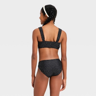 Art Class Girls' Mini Polka Dot Bikini Set - art class™ Black/White M — фото 2