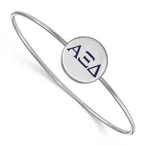 Black Bow Jewelry Sterling Silver Alpha Xi Delta Greek Life Bangle Bracelet 8 Inch - 1 of 3
