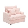 Sapphtopaz Accent Chair and Ottoman Set Comfortable Single Sofa Corduroy Fabric with Cushion 2 Pillows for Living Room, Bedroom, Office, Indoor - 2 of 4