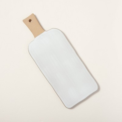 Large Glazed Stoneware Paddle Serve Board Light Gray - Hearth & Hand™ with Magnolia