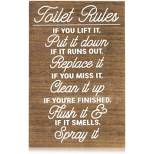 Juvale Funny Wooden Bathroom Decor, Restroom Quotes Wall Sign (9 x 14 Inches)