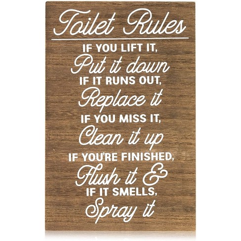 Juvale Funny Wooden Bathroom Decor, Restroom Quotes Wall Sign (9 X 14  Inches) : Target