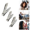 Unique Bargains Nail Clippers for Nail Care Portable Stainless Steel Zinc Alloy Titanium Tone Silver Tone 3Pcs - 2 of 4
